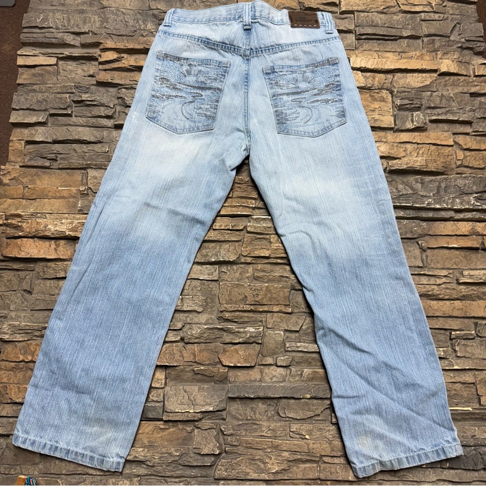 Vintage Y2K Koman Jeans Mens 32x28 Blue Hip Hop Skater Pants Streetwear Straight